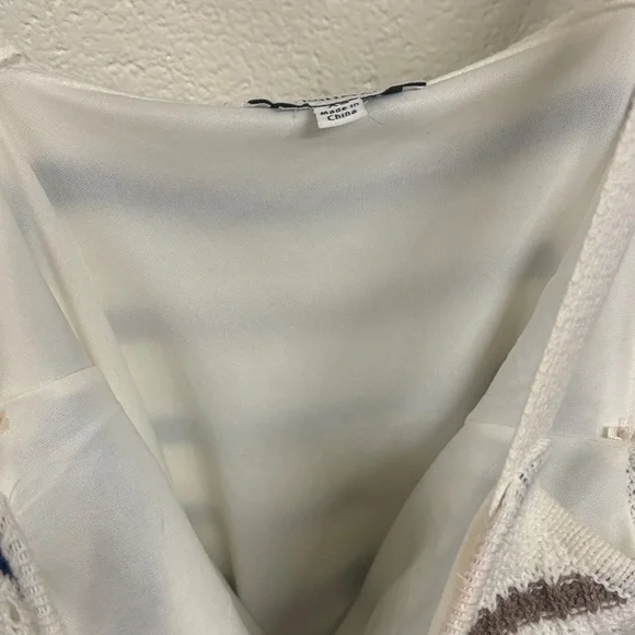 Freshman Cream and Blue Striped Midi Dress - Picture 3 of 4